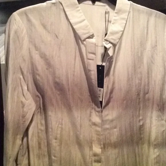 Elie Tahari gray and green light weigh blouse, top - Picture 7 of 11